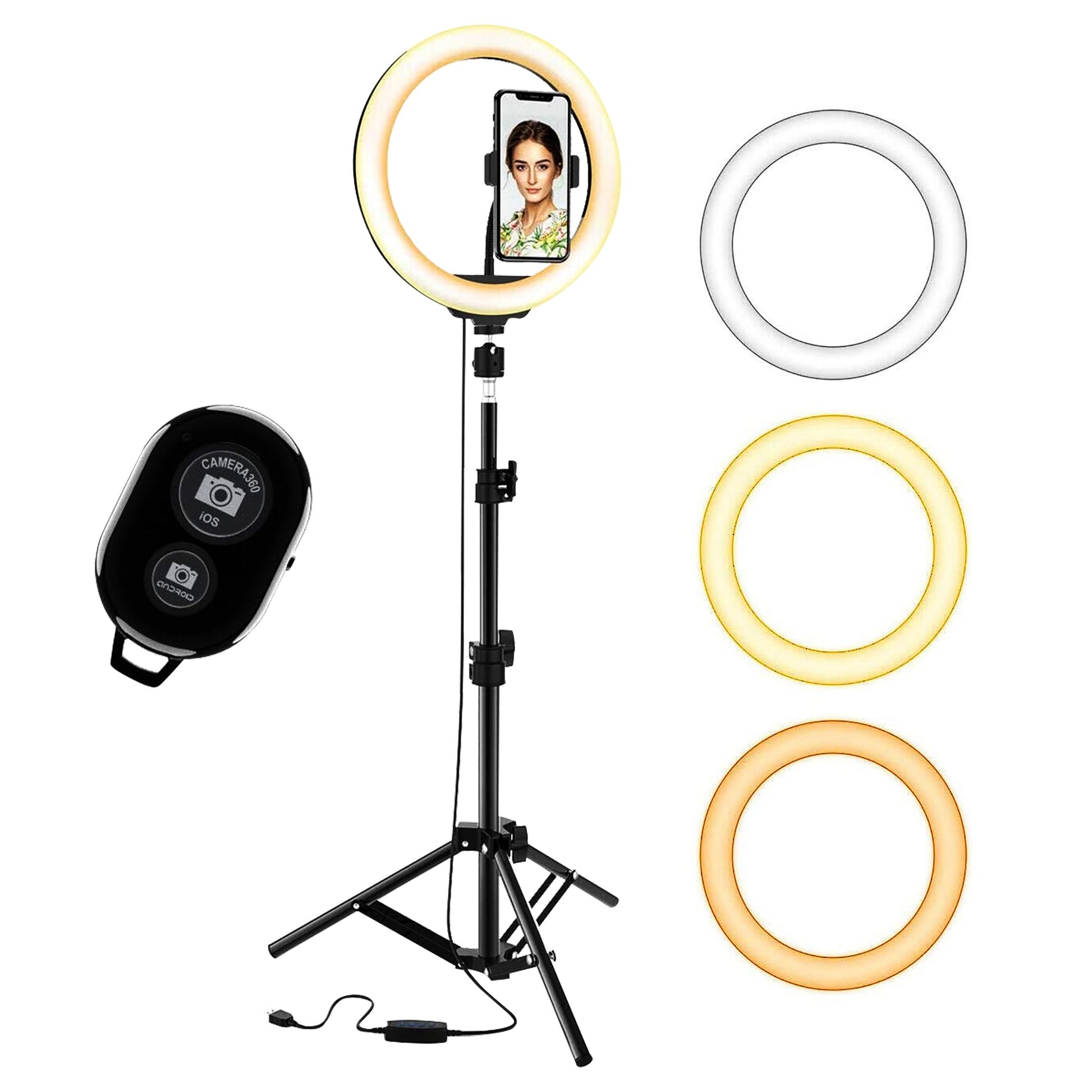 5 Core 12" Selfie LED Circle Light with 67" Adjustable Tripod Stand & Phone Holder-0