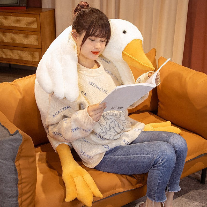 Big White Goose Doll Pillow Sleeping Plush Toy-4
